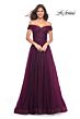 La Femme 30498 High Slit Off The Shoulder Ruched Dress