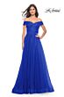La Femme 30498 High Slit Off The Shoulder Ruched Dress