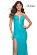 La Femme 30499 Long Stretch Lace Deep Mesh Sweetheart Neckline Dress