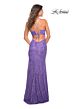 La Femme 30499 Long Stretch Lace Deep Mesh Sweetheart Neckline Dress