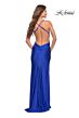 La Femme 30504 Ruched Crisscross Bodice High Slit Dress