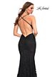 La Femme 30511 Crisscross Back V-Neck Lace Dress