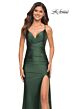 La Femme 30522 Ruched Crisscross Lace-Up Back Jersey Dress