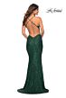 La Femme 30523 Criss Cross Back V-Neck Sequin Dress