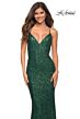 La Femme 30523 Criss Cross Back V-Neck Sequin Dress
