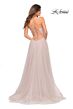 La Femme 30536 A-Line Ruched Surplice Bodice Dress