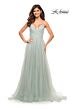 La Femme 30536 A-Line Ruched Surplice Bodice Dress