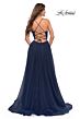 La Femme 30536 A-Line Ruched Surplice Bodice Dress