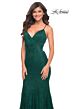 La Femme 30537 Lace-Up Back Spaghetti Strap Dress