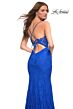 La Femme 30537 Lace-Up Back Spaghetti Strap Dress