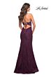 La Femme 30537 Lace-Up Back Spaghetti Strap Dress