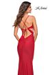 La Femme 30545 Plunging Neck Ruched Cutout Dress