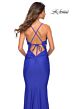 La Femme 30545 Plunging Neck Ruched Cutout Dress