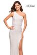 La Femme 30562 Exposed Back One Shoulder Sequin Dress