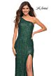 La Femme 30562 Exposed Back One Shoulder Sequin Dress