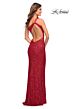 La Femme 30562 Exposed Back One Shoulder Sequin Dress