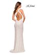 La Femme 30562 Exposed Back One Shoulder Sequin Dress