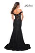 La Femme 30564 Sheer Back Off-The-Shoulder Neck Dress