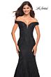 La Femme 30564 Sheer Back Off-The-Shoulder Neck Dress