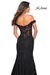 La Femme 30564 Sheer Back Off-The-Shoulder Neck Dress
