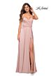 La Femme 30571 Jersey Ruched Crisscross A-Line Dress