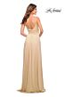 La Femme 30571 Jersey Ruched Crisscross A-Line Dress
