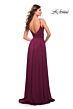 La Femme 30571 Jersey Ruched Crisscross A-Line Dress