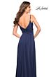 La Femme 30571 Jersey Ruched Crisscross A-Line Dress