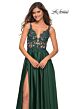 La Femme 30580 Scoop Back A-Line Satin Dress