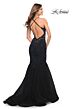 La Femme 30584 Crisscross Back Beaded Trumpet Dress