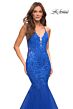La Femme 30584 Crisscross Back Beaded Trumpet Dress