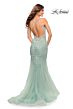 La Femme 30584 Crisscross Back Beaded Trumpet Dress
