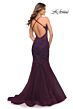 La Femme 30584 Crisscross Back Beaded Trumpet Dress