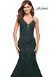 La Femme 30584 Crisscross Back Beaded Trumpet Dress