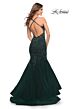 La Femme 30584 Crisscross Back Beaded Trumpet Dress