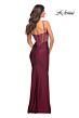 La Femme 30589 Sheer Corset Back Spaghetti Strap Dress