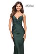 La Femme 30589 Sheer Corset Back Spaghetti Strap Dress
