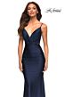 La Femme 30589 Sheer Corset Back Spaghetti Strap Dress