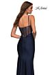 La Femme 30589 Sheer Corset Back Spaghetti Strap Dress