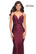 La Femme 30589 Sheer Corset Back Spaghetti Strap Dress