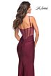 La Femme 30589 Sheer Corset Back Spaghetti Strap Dress