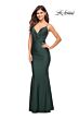 La Femme 30589 Sheer Corset Back Spaghetti Strap Dress