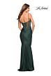 La Femme 30589 Sheer Corset Back Spaghetti Strap Dress