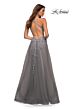 La Femme 30591 High Slit A-Line Applique Dress