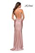 La Femme 30596 Rhinestone Embellished Crisscross Open Back Dress