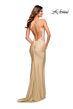La Femme 30596 Rhinestone Embellished Crisscross Open Back Dress