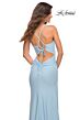La Femme 30604 Jersey Side Thigh-High Slit Lace-Up Back Dress