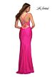 La Femme 30606 Spaghetti Strap Fitted Jersey Dress