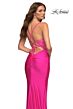 La Femme 30606 Spaghetti Strap Fitted Jersey Dress