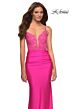La Femme 30606 Spaghetti Strap Fitted Jersey Dress